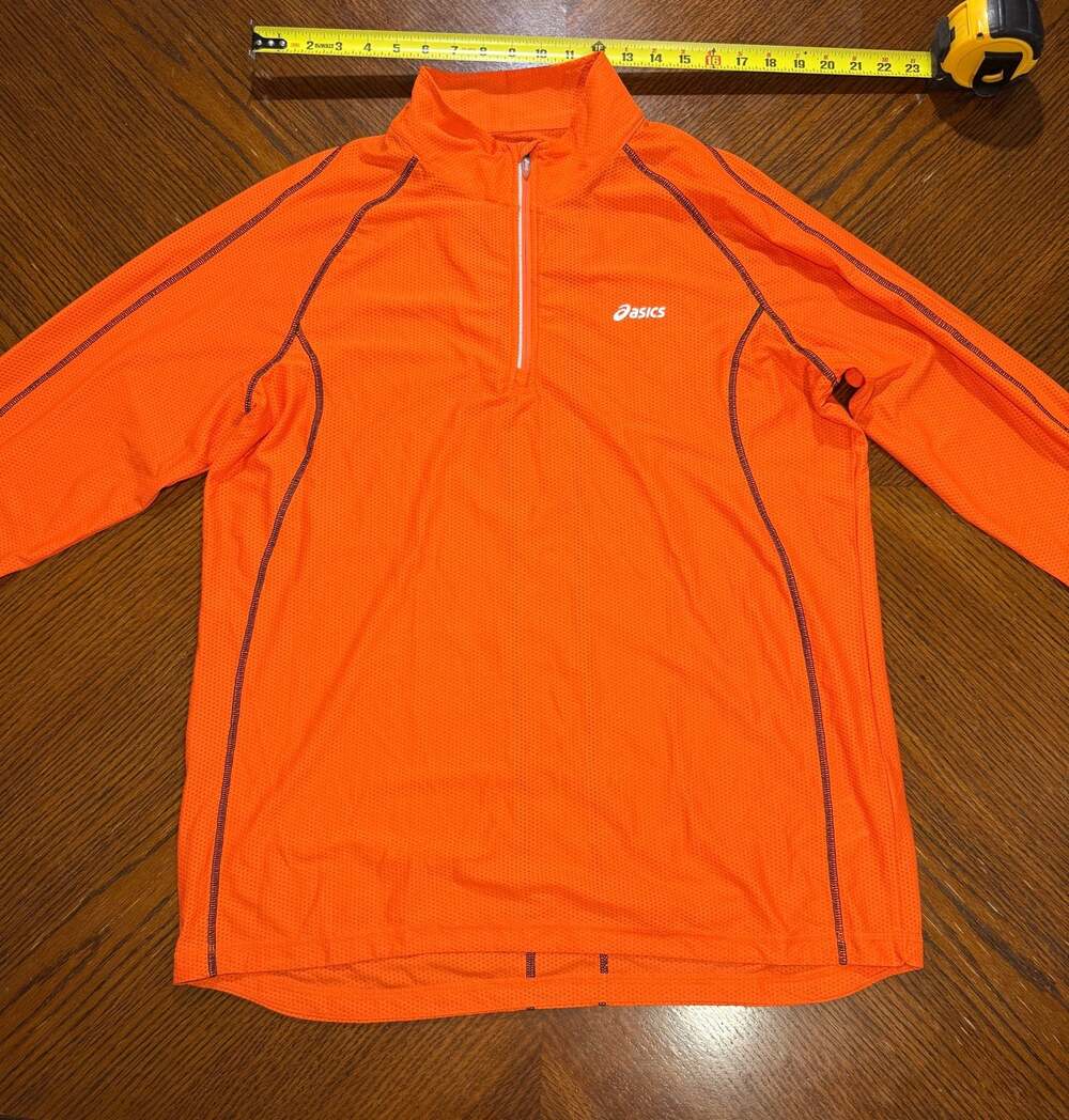 Asics Men's Orange Performance Quarter-Zip Running Pullover Size Large